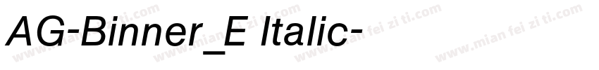 AG-Binner_E Italic字体转换